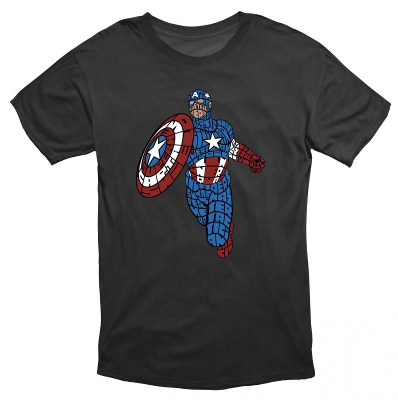 T-shirt noir - Captain America_0